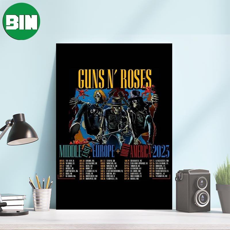 Guns N Roses at Wrigley Field Chicago Cubs August 24 2023 Perhaps Decor  Poster Canvas - Mugteeco