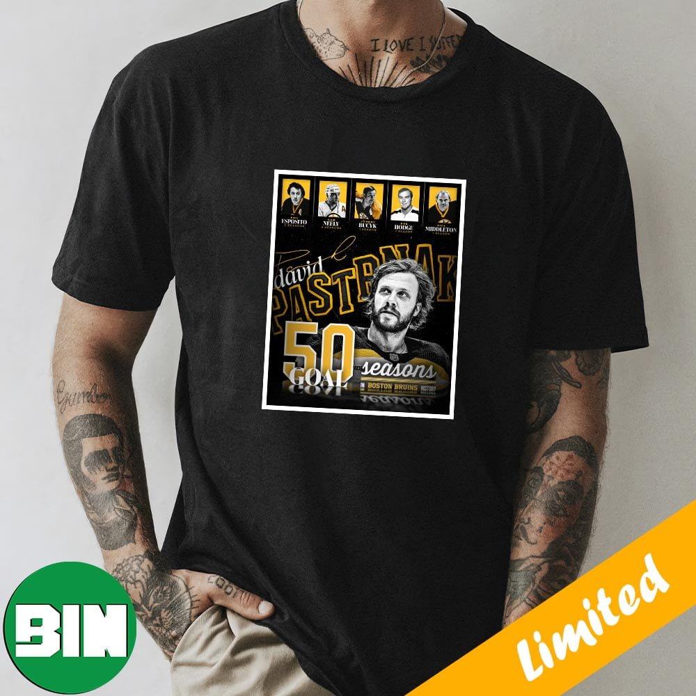 Official david Pastrnak 50 Goals Boston Bruins signature Shirt