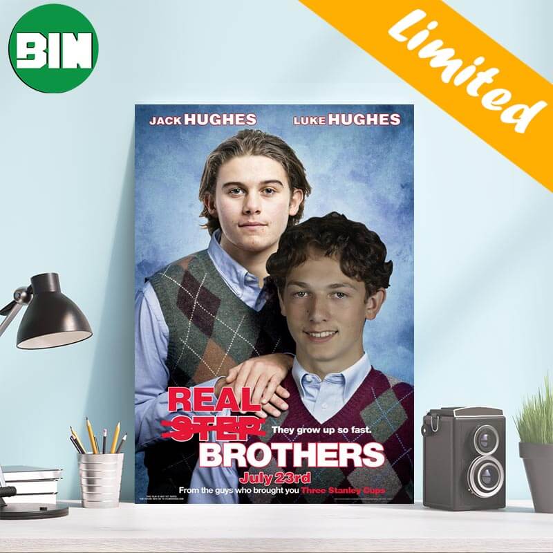 Jack Hughes x Luke Hughes Real Not Step Brothers They Grow Up So Fast Funny  National Siblings Day New Jersey Devils All Over Print Shirt - Binteez