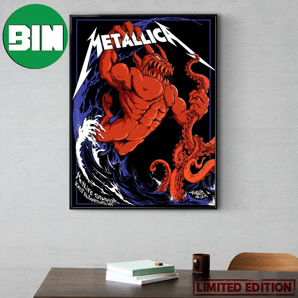 Metallica M72 Metlife Stadium East Rutherford NJ August 4 2023 Fan Gift  Home Decor Poster Canvas - Honateez