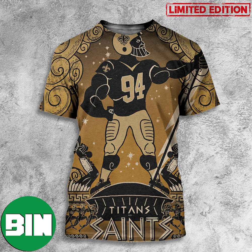 New Orleans Saints A Clash With The Tennessee Titans September 10 2023 Noon  Caesar's Superdome 3D T-Shirt - Binteez