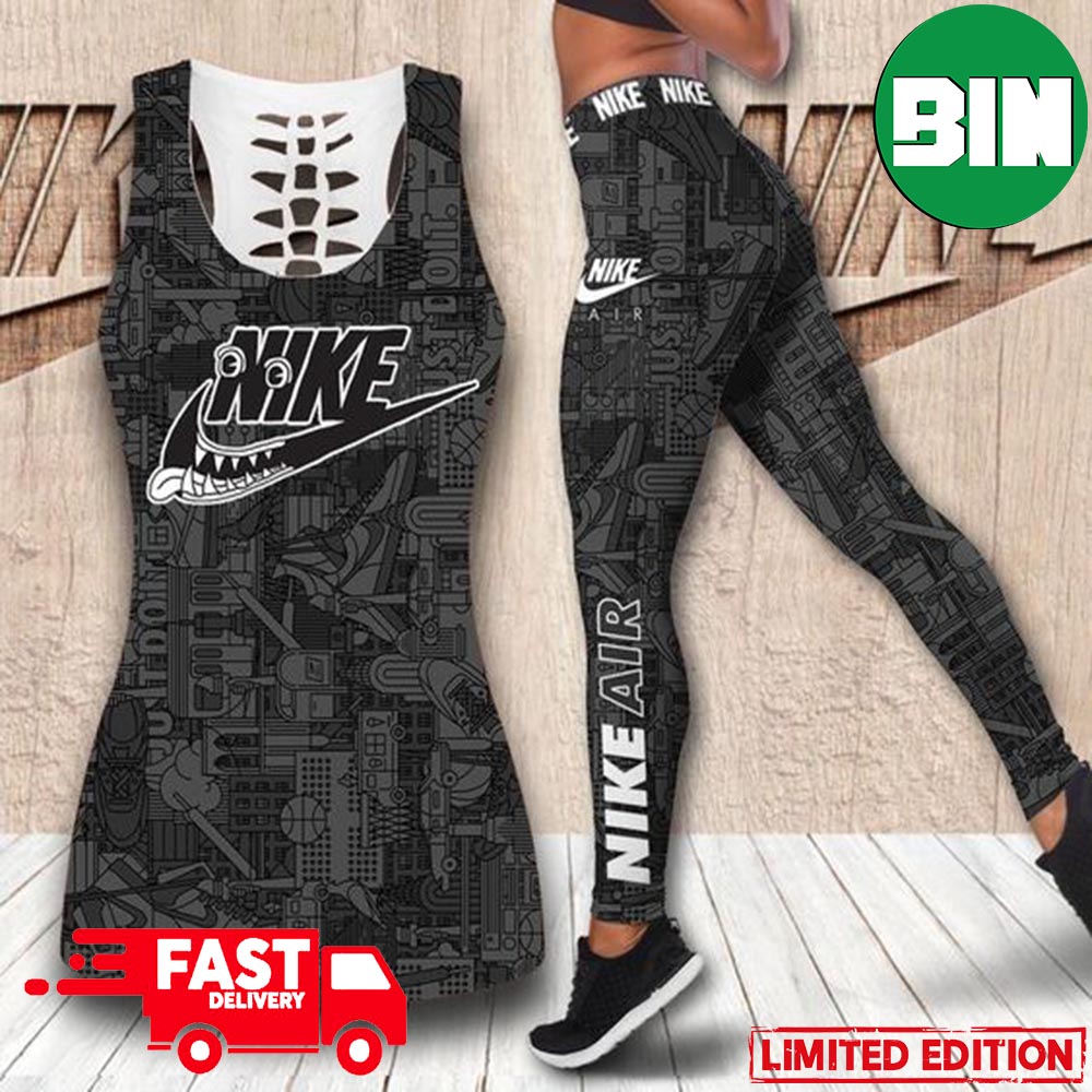 Nike Grey Tank Top And Leggings 2023 Trending Sport Clothing Outfit For  Gymer - Binteez