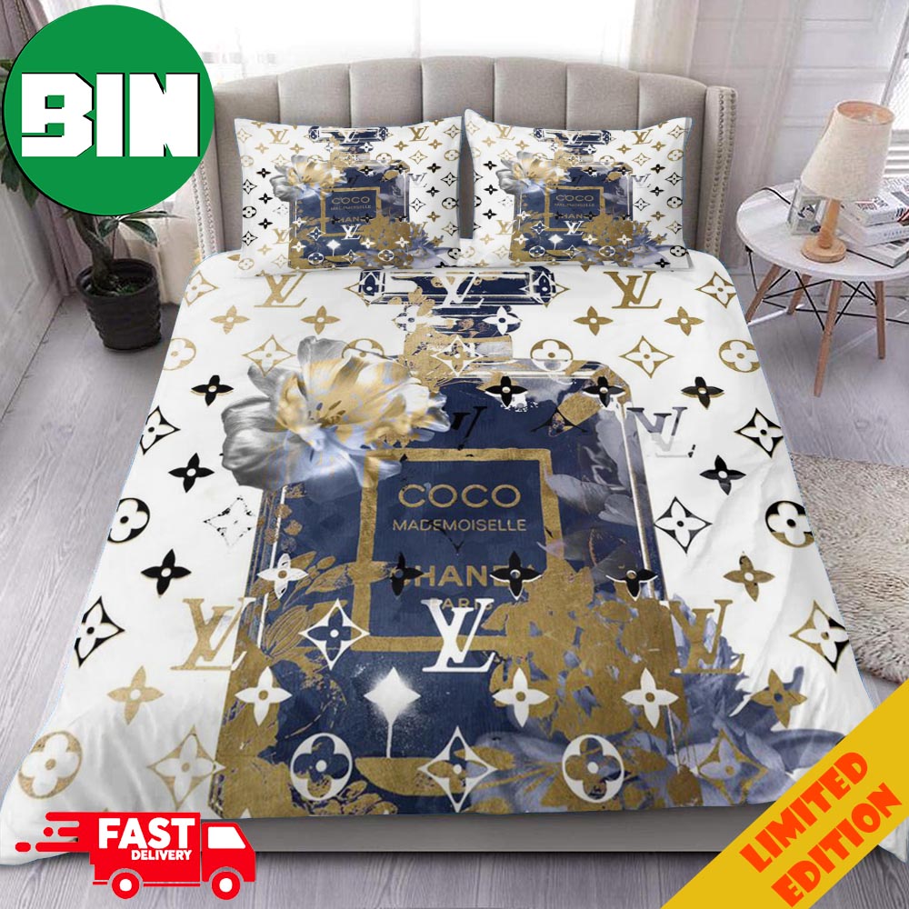 Black Veinstone And Gold Louis Vuitton Bedding Sets Bed Sets