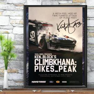 Climbkhana Pikes – Peak Legend Ken Block Signature Poster – Canvas