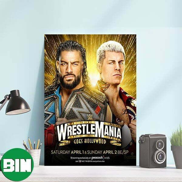 Cody Rhodes x Roman Reigns WWE Wrestle Mania Head Of The Table Reign Supreme Canvas-Poster