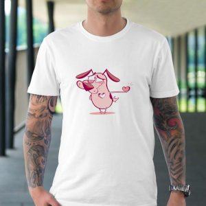 Courage the Cowardly Dog Funny Happy Valentine Day Style T-Shirt