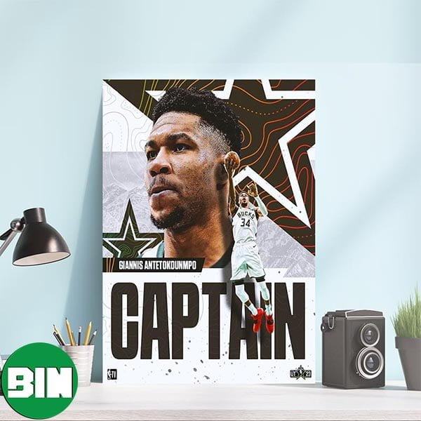 Giannis Antetokounmpo Milwaukee Bucks Is A NBA All Star Captain Home Decorations Poster-Canvas