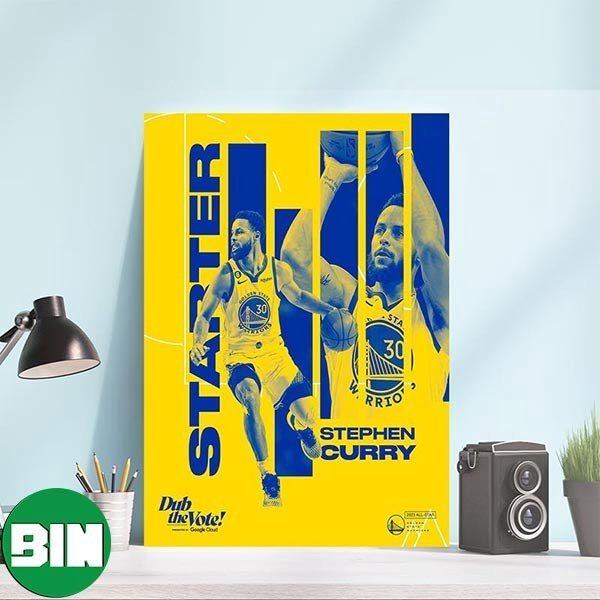 Golden State Warriors Nine NBA All Star Appearances Stephen Curry Home Decorations Poster-Canvas