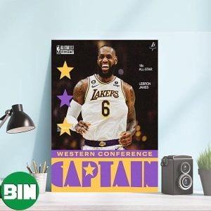 Los Angeles Lakers Six Straight Years As NBA All Star Captian For No Six LeBron James Home Decorations Poster-Canvas