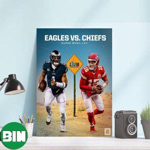 Philadelphia Eagles vs Kansas City Chiefs Super Bowl LVII Canvas-Poster