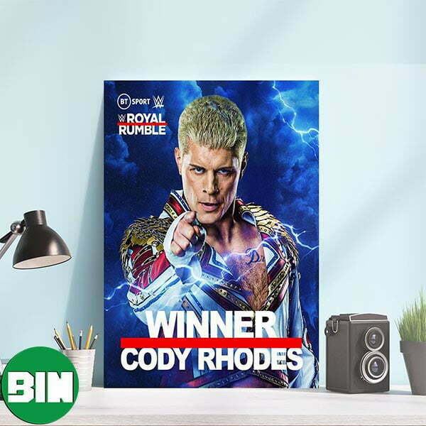 WWE Royal Rumble The American Nightmare Cody Rhodes Is Winner At Main Event Wrestle Mania Canvas-Poster