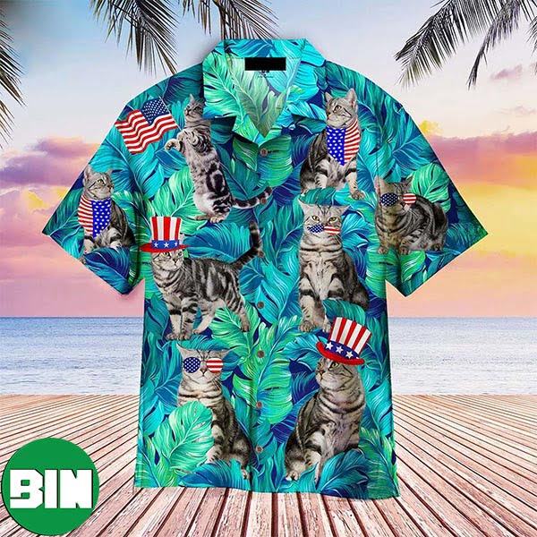 4th Of July Independence Day Cat Lover Aloha Hawaiian Shirt