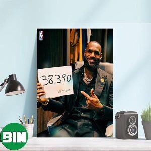 A Wonderful Night Of LeBron James With 38K Points Congratulations Scoring King Canvas-Poster