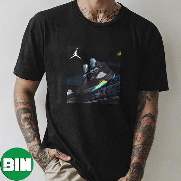 Air Jordan 5 Retro Aqua Sneaker New Fashion T-Shirt