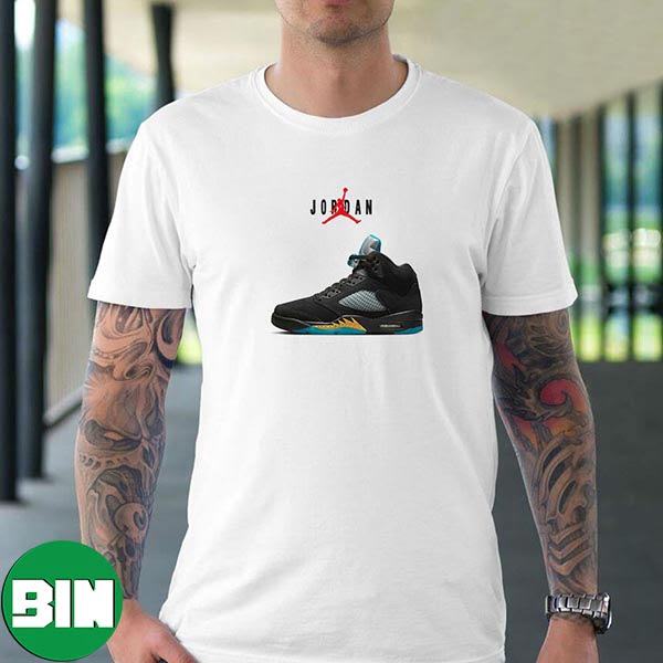 Aqua Air Jordan 5 Sneaker Fashion T-Shirt