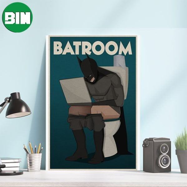 Batroom Funny Batman DC Comics In Toilet Poster-Canvas