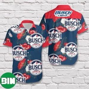 Busch Light Beer Red Apple Aloha Hawaiian Shirt