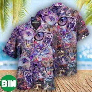 Cat Psychedelic Fat Tuesday 2023 Mardi Gras Festival Hawaiian Shirts
