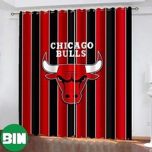 Chicago Bulls NBA Team Logo Window Curtains