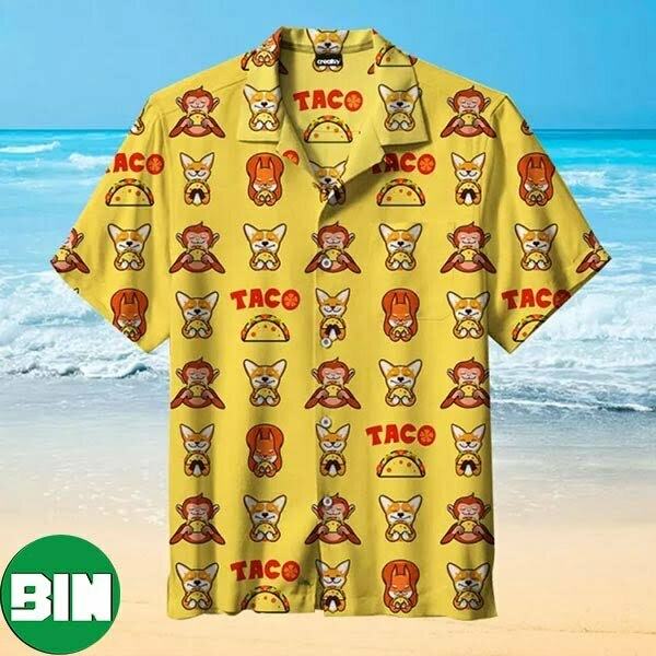 Cute Animals Love Taco Funny Summer Hawaiian Shirt