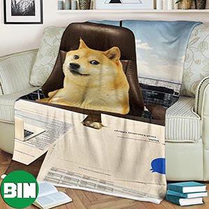 Doge Coin Is New CEO Of Twitter Shiba Inu Good Bye Elon Musk Funny Blanket