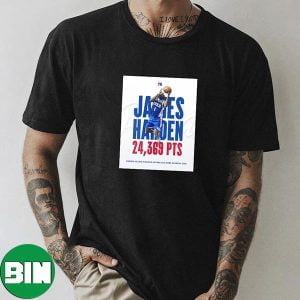 James Harden With 24369 PTS Passes Allen Iverson On NBA All-time Scoring List Unique T-Shirt