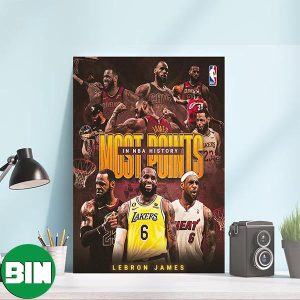 LeBron James Most Points In NBA History Scoring King Of Los Angeles Lakers Canvas-Poster