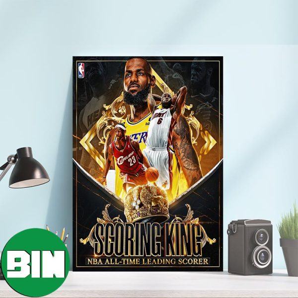 LeBron James Scoring King Los Angeles Lakers NBA All-time Leading Scorer One Scoring King Poster-Canvas