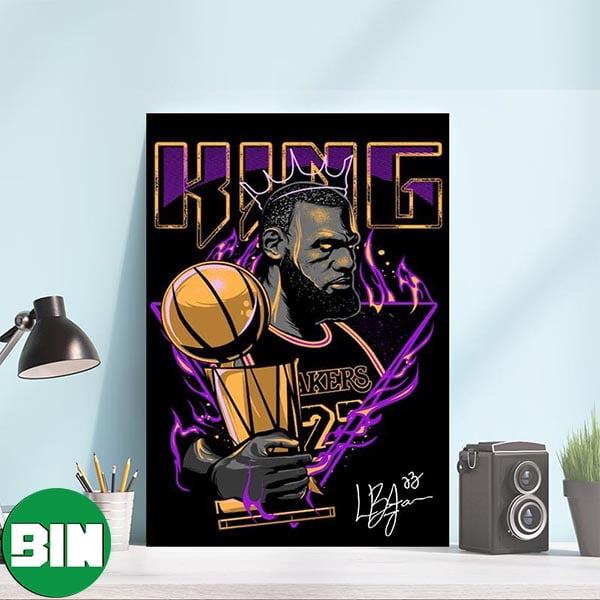 LeBron King James – Los Angeles Lakers NBA Champion With His Signature Canvas-Poster