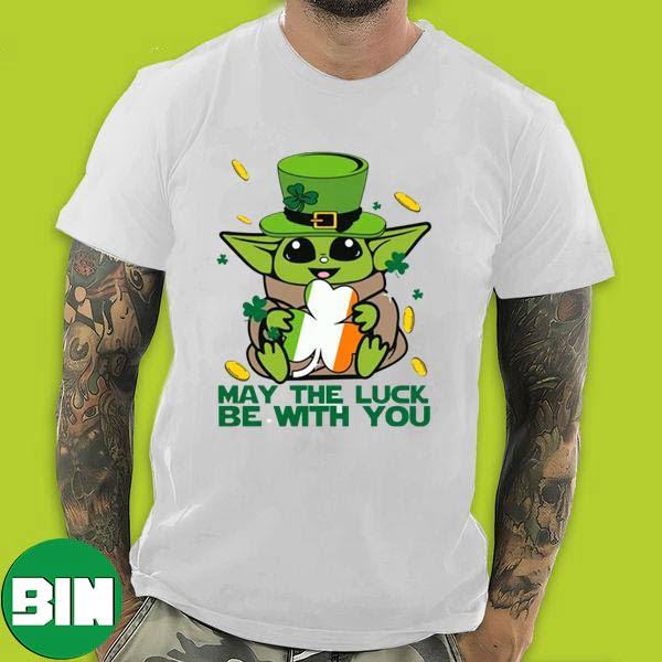 May The Luck Be With You Baby Yoda Star Wars x St Patrick's Day T-Shirt