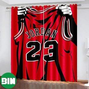 Michael Jordan Number 23 Chicago Bulls Window Curtains