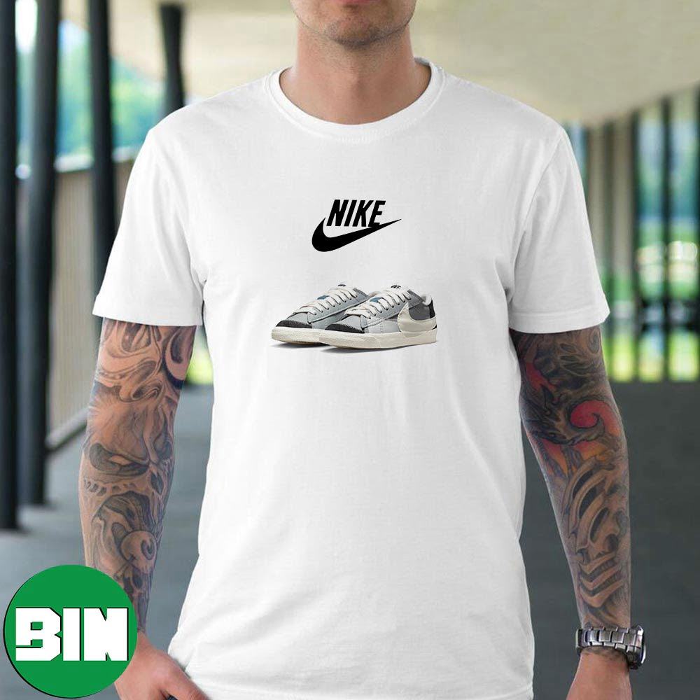 Nike Blazer Low Jumbo Releasing In Light Smoke Grey Sneaker T-Shirt