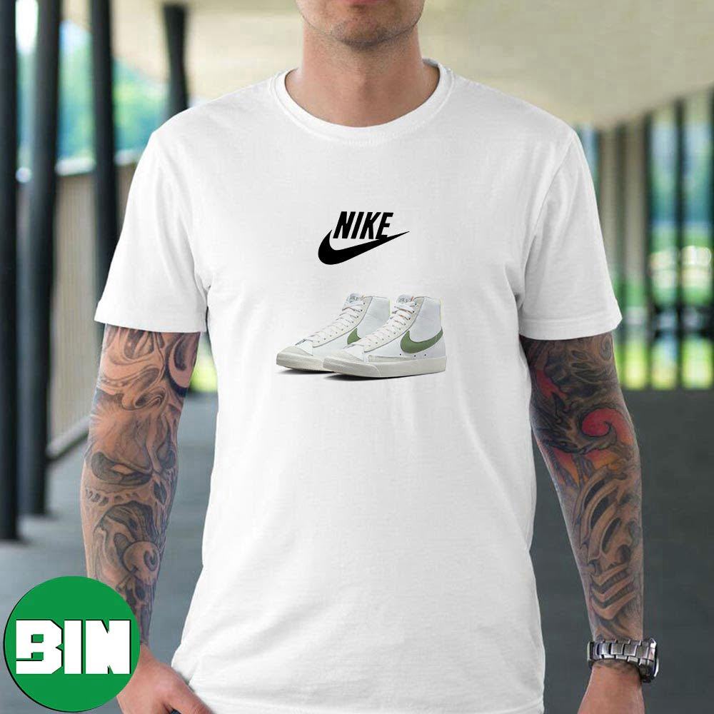 Nike Blazer Mid Releasing in White - Green - Volt Fashion T-Shirt
