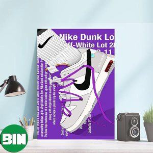 Nike Dunk Low Off-White Lot 28 Decor Canvas-Poster