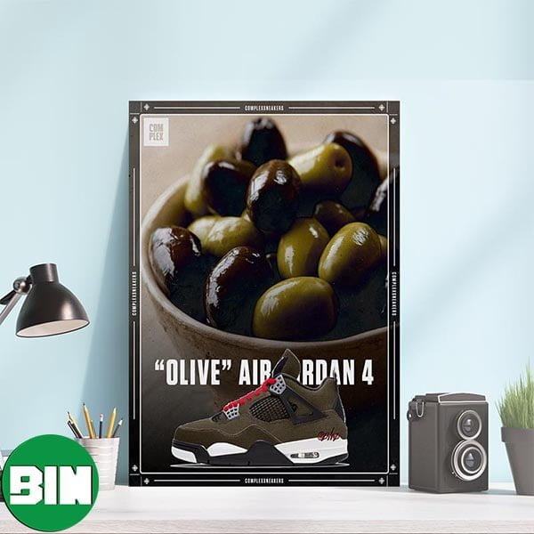 Olive Canvas Air Jordan 4s Coming This Holiday Season Canvas-Poster