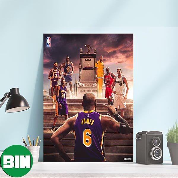Scoring King Of Los Angeles Lakers -LeBron James All Time Leading Scorer Canvas-Poster