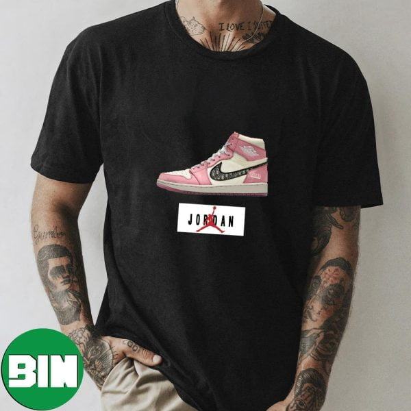 Sneaker Concepts Air Jordan 1 High x Dior Brushed Pink Sneaker T-Shirt