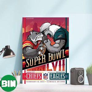 Super Bowl LVII 2023 Kansas City Chiefs vs Philadelphia Eagles NFL Decorations Poster-Canvas