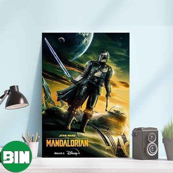 The Mandalorian And Grogu’s Journey Countinues The New Season Of The Mandalorian Decorations Poster-Canvas