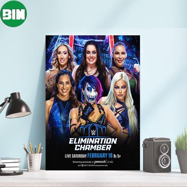 WWE Raw – Wrestle Mania Elimination Chamber Asuka x Bianca Belair x Carmella x Nikki Cross Canvas-Poster
