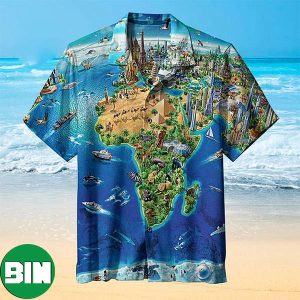 World Landmarks Map Aloha Hawaiian Shirt