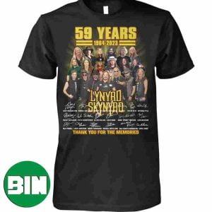 59 Years 1964-2023 Lynyrd Skynyrd Signatures Thank You For The Memories T-Shirt