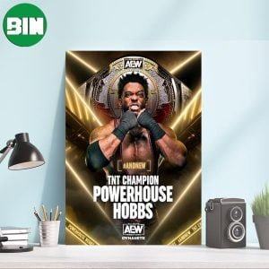 AEW And New TNT Champion Powerhouse Hobbs All Elite Wrestling Dynamite Poster-Canvas
