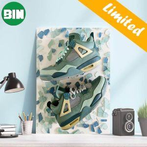 Air Jordan 4 Sea Glass Sneaker Poster-Canvas