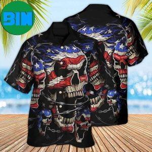 America Skull Love America Forever Tropical Hawaiian Shirt