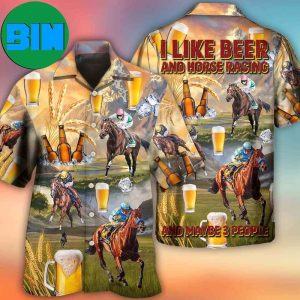 Beer And Horse Racing On The Steppe Tropical Hawaiian Shirt