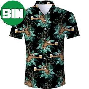 Beer Sloth Funny Summer Hawaiian Shirt