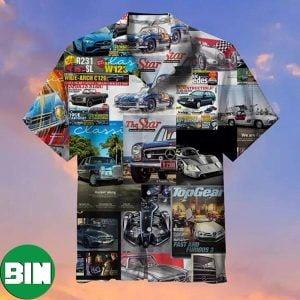 Benz Magazine Splicing Summer Hawaiian Shirt