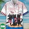 Black Angus American Flag Tropical Hawaiian Shirt