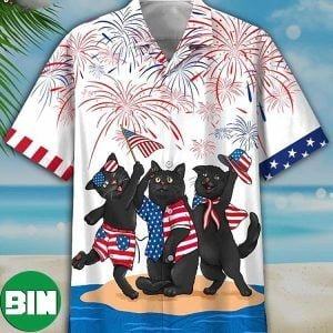 Black Cat Independence Day Is Coming Summer Hawaiian Shirt